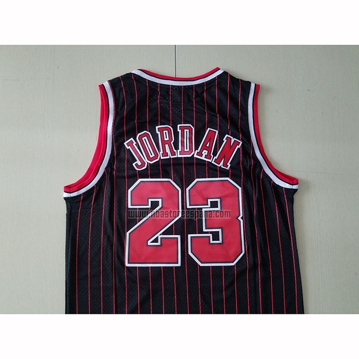Camiseta Chicago Bulls Michael Jordan NO 23 Hardwood Classics Throwback 1997-98 Negro